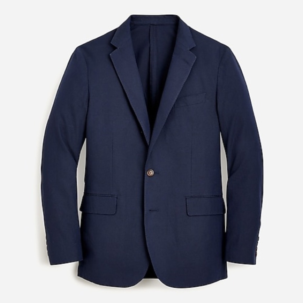 J Crew Ludlow Slim-fit unstructured suit jacket in Irish cotton-linen AU428